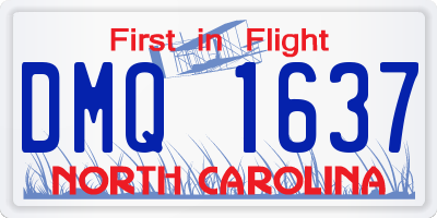 NC license plate DMQ1637
