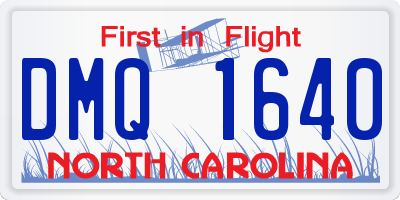 NC license plate DMQ1640