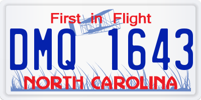 NC license plate DMQ1643