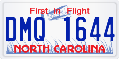 NC license plate DMQ1644