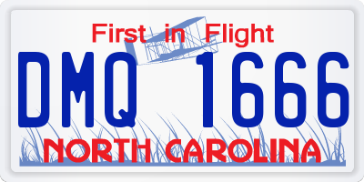 NC license plate DMQ1666