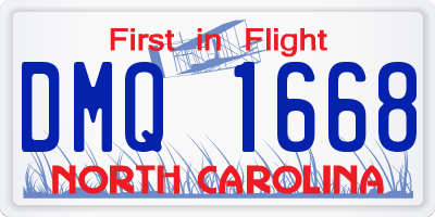 NC license plate DMQ1668