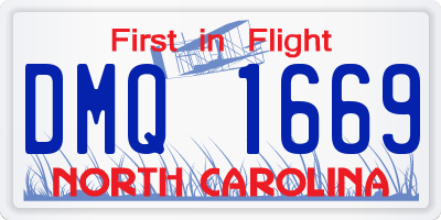 NC license plate DMQ1669