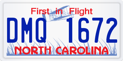 NC license plate DMQ1672