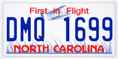 NC license plate DMQ1699