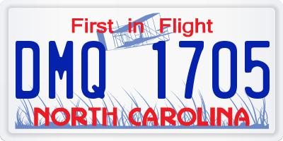 NC license plate DMQ1705