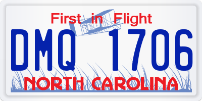NC license plate DMQ1706