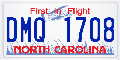 NC license plate DMQ1708