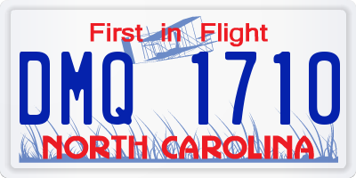 NC license plate DMQ1710