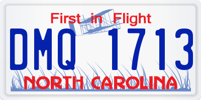 NC license plate DMQ1713