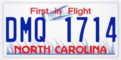NC license plate DMQ1714