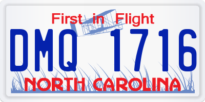 NC license plate DMQ1716