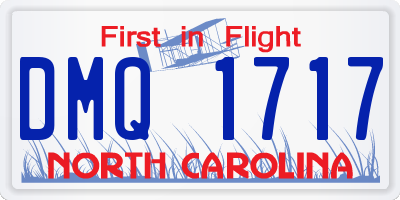 NC license plate DMQ1717