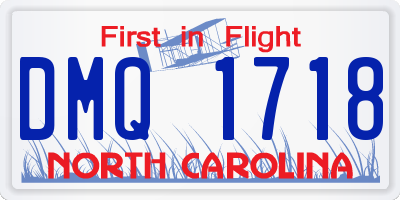 NC license plate DMQ1718