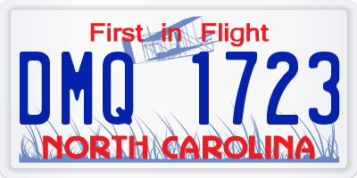 NC license plate DMQ1723
