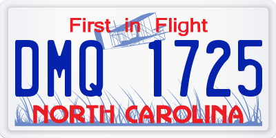 NC license plate DMQ1725