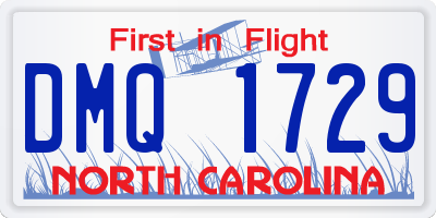 NC license plate DMQ1729