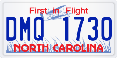 NC license plate DMQ1730
