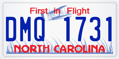 NC license plate DMQ1731