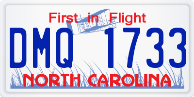 NC license plate DMQ1733