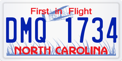 NC license plate DMQ1734