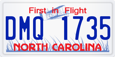 NC license plate DMQ1735