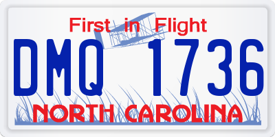NC license plate DMQ1736
