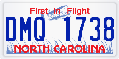 NC license plate DMQ1738