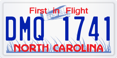 NC license plate DMQ1741