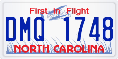 NC license plate DMQ1748