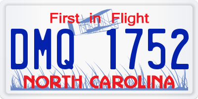 NC license plate DMQ1752
