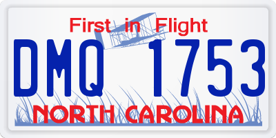 NC license plate DMQ1753