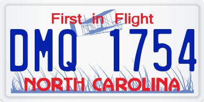 NC license plate DMQ1754