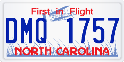 NC license plate DMQ1757