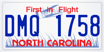 NC license plate DMQ1758