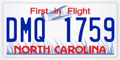NC license plate DMQ1759