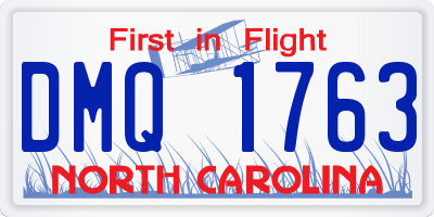 NC license plate DMQ1763