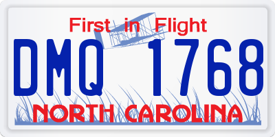 NC license plate DMQ1768
