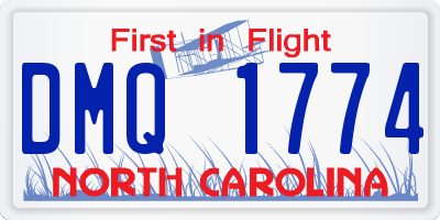 NC license plate DMQ1774