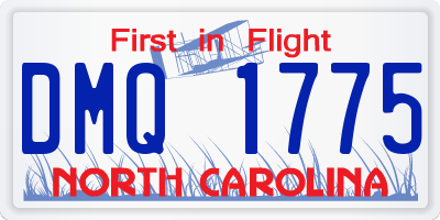 NC license plate DMQ1775