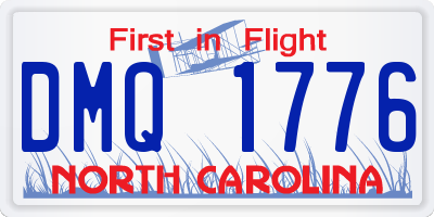 NC license plate DMQ1776