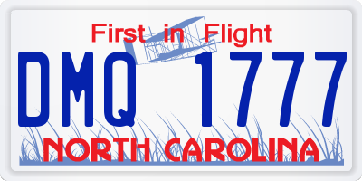 NC license plate DMQ1777
