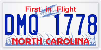 NC license plate DMQ1778