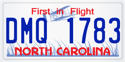 NC license plate DMQ1783