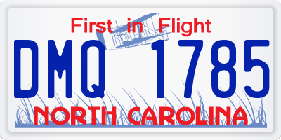 NC license plate DMQ1785