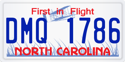 NC license plate DMQ1786