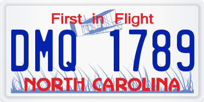NC license plate DMQ1789