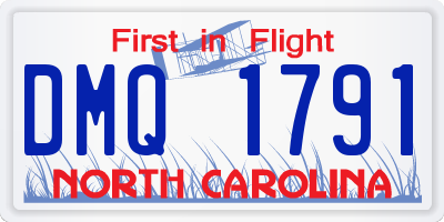 NC license plate DMQ1791