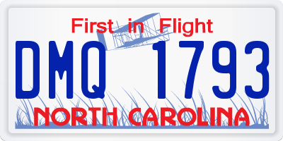 NC license plate DMQ1793