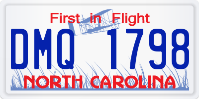 NC license plate DMQ1798